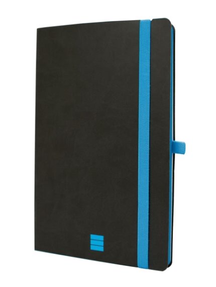 Finocam Modern Taccuino con Copertina Leggera - 72 Fogli - Formato A5 - 148x210 mm - Carta Crema da 80 g/m² - Tasca Interna - Chiusura con Elastico - Fogli Microperforati - Colore Nero