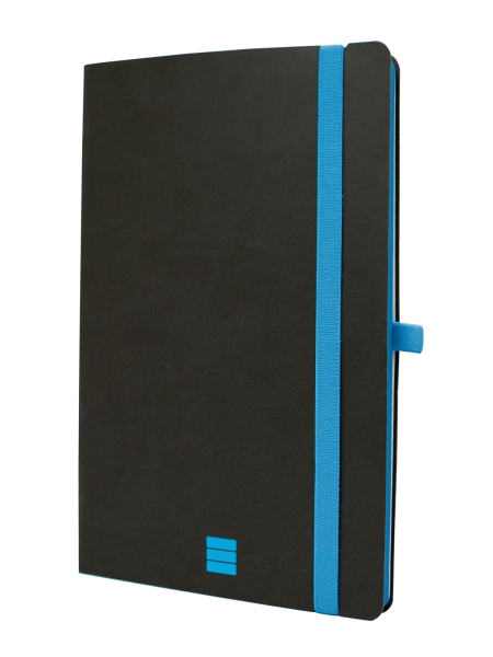 Finocam Modern Taccuino con Copertina Leggera - 72 Fogli - Formato A5 - 148x210 mm - Carta Crema da 80 g/m² - Tasca Interna - Chiusura con Elastico - Fogli Microperforati - Colore Nero