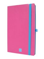 Finocam Modern Quaderno con copertina leggera - 72 fogli - Formato A5 - 148x210 mm - Carta crema da 80 g/m² - Tasca interna - Chiusura con elastico - Fogli microperforati - Colore rosa