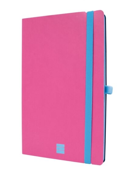 Finocam Modern Quaderno con copertina leggera - 72 fogli - Formato A5 - 148x210 mm - Carta crema da 80 g/m² - Tasca interna - Chiusura con elastico - Fogli microperforati - Colore rosa