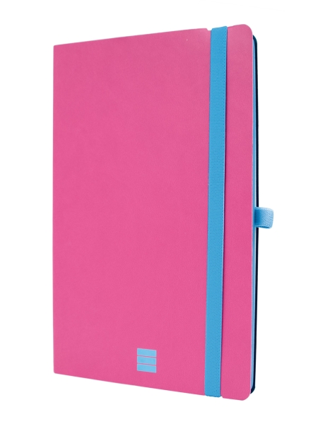 Finocam Modern Quaderno con copertina leggera - 72 fogli - Formato A5 - 148x210 mm - Carta crema da 80 g/m² - Tasca interna - Chiusura con elastico - Fogli microperforati - Colore rosa
