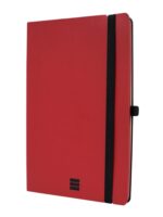 Finocam Modern Taccuino con copertina leggera - 72 fogli - Formato A5 - 148x210 mm - Carta color crema da 80 g/m² - Tasca interna - Chiusura con elastico - Fogli microperforati - Colore rosso