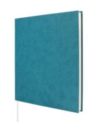 Finocam Event Libro degli ospiti - 80 fogli - 250x250 mm - Carta avorio da 120 g/m² - Copertina sintetica in similpelle - Colore blu