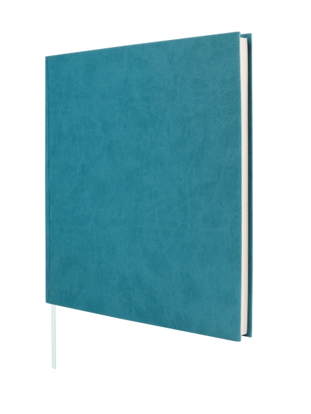 Finocam Event Libro degli ospiti - 80 fogli - 250x250 mm - Carta avorio da 120 g/m² - Copertina sintetica in similpelle - Colore blu