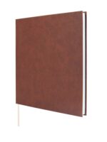 Finocam Event Libro degli ospiti - 80 fogli - 250x250 mm - Carta avorio da 120 g/m² - Copertina sintetica in similpelle - Colore marrone