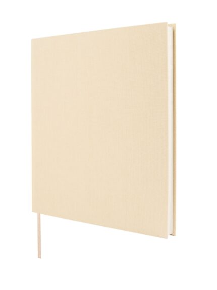 Finocam Jazz Libro degli ospiti - 80 fogli - 250x250 mm - Carta avorio da 120 g/m² - Copertina in tessuto - Colore crema