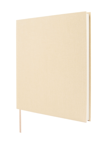 Finocam Jazz Libro degli ospiti - 80 fogli - 250x250 mm - Carta avorio da 120 g/m² - Copertina in tessuto - Colore crema