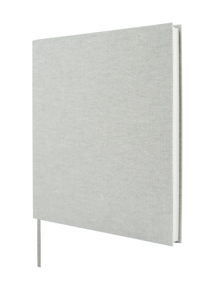 Finocam Jazz Libro degli ospiti - 80 fogli - 250x250 mm - Carta avorio da 120 g/m² - Copertina in tessuto - Colore grigio