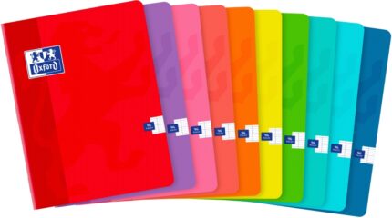Oxford Taccuino rilegato A5+ a quadretti Seyes - 48 fogli con margine - Copertina morbida - Ideale per prendere appunti - Colori assortiti