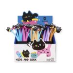 Bismark Animals Gatto Penna a sfera Soft Touch con divertenti gattini neri - Punta fine - Inchiostro gel nero - 6 diversi design