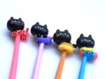 Bismark Animals Gatto Penna a sfera Soft Touch con divertenti gattini neri - Punta fine - Inchiostro gel nero - 6 diversi design - immagine 3