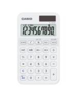 Casio SL-310YC Calcolatrice tascabile con display LCD a 10 cifre - Calcolo delle imposte - Alimentazione solare e a batterie - Compatta e leggera - Colore bianco