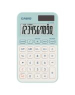 Casio SL-310YC Calcolatrice tascabile con display LCD a 10 cifre - Calcolo delle imposte - Alimentazione solare e a batterie - Compatta e leggera - Colore verde chiaro/bianco