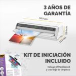 Fellowes Venus LX Plastificatrice A3 - 2180 mm/min - 6 rulli - Spegnimento automatico - Buste fino a 250 micron - Regolazione automatica dello spessore - Kit di avvio incluso - 52,5 x 21,4 x 13,5 cm - Colore bianco - immagine 5