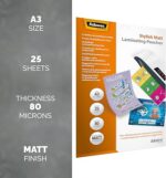 Fellowes Admire Confezione da 25 buste per plastificazione - Formato A3 - Effetto opaco antiriflesso - 80 micron - Trasparente - immagine 2