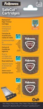 Fellowes Confezione da 3 lame di ricambio per taglierina - Taglio microperforato - Taglio piegato - Taglio ondulato - Lama incapsulata retrattile - Trasparente