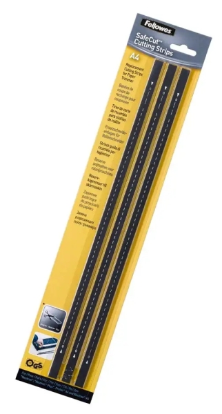 Fellowes Confezione da 3 nastri di ricambio per taglierina - Formato A4 - Reversibili - Tagliabili su misura - Colore nero