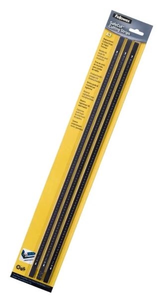 Fellowes Confezione da 3 nastri di ricambio per taglierina - Formato A3 - Reversibili - Tagliabili su misura - Colore nero