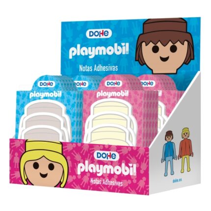 Dohe Playmobil Espositore con 32 blocchi da 25 post-it - Multisuperficie - Colori assortiti
