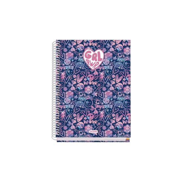 Dohe Girl Power Quaderno a spirale metallica - Formato A5 - 100 fogli offset da 90 g - 5x5 mm - Microperforati - Fascia colorata - Copertina rigida plastificata - 16x21x2 cm - Multicolore
