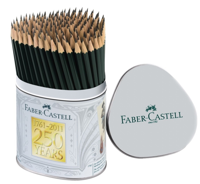 Faber-Castell Castell 9000 Contenitore in metallo con 144 matite di grafite HB - Mina resistente alla rottura - Ecologico