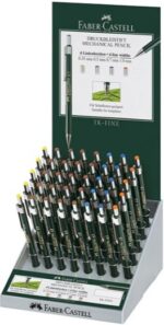 Faber-Castell TK-Fine 9713 Espositore con 40 portamine di diverse gradazioni - Mina HB - Gomma integrata