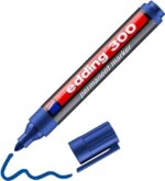 Edding 300 Espositore da 96 pennarelli indelebili - Punta tonda - Tratto tra 1,5 e 3 mm - Inchiostro quasi inodore - Cappuccio con clip - Asciugatura rapida - Colori: nero, blu e rosso - immagine 4