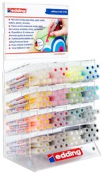 Edding 5100 Acrylic Espositore con 132 pennarelli acrilici permanenti - Punta tonda 2-3 mm - Tratto medio - Resistente alla luce - Asciugatura rapida - Colori assortiti