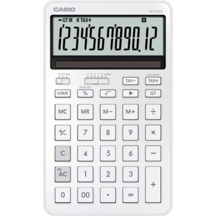 Casio JW-200DQ Calcolatrice da tavolo compatta con display LCD a 12 cifre - Calcolo di imposte