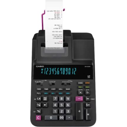 Casio DR-200R Calcolatrice stampante da tavolo con ampio display a 12 cifre - Stampa a 2 colori - 4