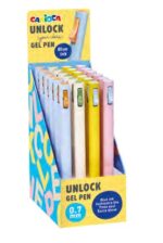 Carioca Unlock Gel Espositore con 24 penne a inchiostro gel retrattili - Punta 0