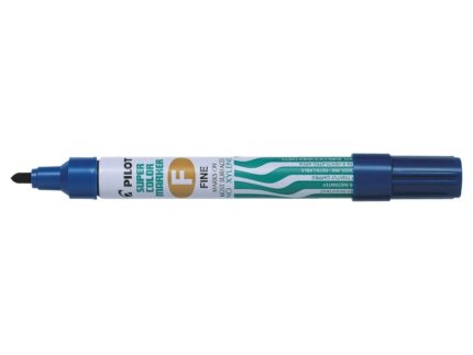 Pilot Super Color Pennarello permanente multisuperficie - Punta fine in fibra conica - Inchiostro a base alcolica privo di xilene - Corpo metallico - Colore blu