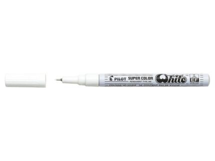 Pilot Super Color Pennarello Permanente Sottile - Punta da 1 mm in poliacetale - Inchiostro molto denso e opaco - Corpo metallico - Colore bianco
