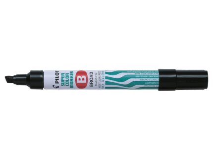 Pilot Super Color Pennarello permanente multisuperficie - Punta smussata in fibra - Inchiostro a base alcolica privo di xilene - Corpo metallico - Colore nero