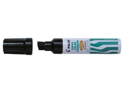 Pilot Super Color 6600 Pennarello permanente multisuperficie extra-grosso - Punta smussata extra-grossa in fibra - Inchiostro a base alcolica privo di xilene - Corpo in metallo - Colore nero