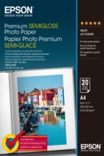 Epson Premium Semiglossy Photo Pack da 20 fogli di carta fotografica - A4 - Grammatura 251 g/m² - Finitura semilucida - Compatibile con stampanti a getto d'inchiostro - Colore bianco