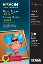 Epson Photo Glossy Confezione da 100 fogli di carta fotografica - 10x15 cm - Grammatura 200 g/m² - Finitura lucida - Compatibile con stampanti a getto d'inchiostro - Colore bianco