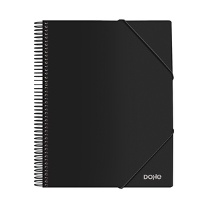 Dohe Raccoglitore con 40 buste formato A4 - Copertina in polipropilene opaco 800 micron - Buste trasparenti 80 micron - Spirale in plastica colorata e elastici abbinati