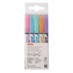 Apli Confezione da 5 pennarelli a gesso liquido - Punta tonda da 3 mm - Asciugatura rapida - Colori assortiti - immagine 2