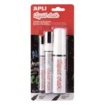 Confezione da 3 pennarelli a gesso liquido con punte diverse - rotonda da 3 e 5