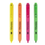 Espositore Apli Highlighter Retractil con 5 confezioni da 4 evidenziatori a scatto - Punta smussata da 4 mm - Colori fluo assortiti - immagine 3