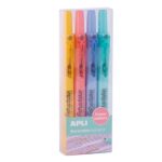 Apli Highlighter Retractil Espositore con 5 confezioni da 4 evidenziatori retrattili - Punta smussata da 4 mm - Colori pastello assortiti - immagine 2