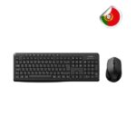 Coolbox Sem Fios Pack wireless con tastiera multimediale in portoghese - Mouse a 4 pulsanti - 1600 dpi - Colore: nero