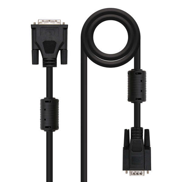 Nanocable Cable DVI 18+5 Macho a SVGA HDB15 Macho 5m - Color Negro