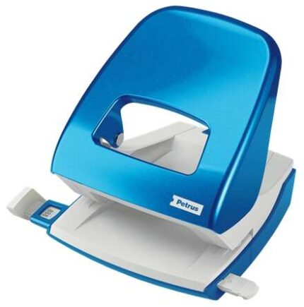 Petrus 62 WOW Taladro Perforador - Hasta 30 Hojas - Marcas de Formato - Punzones 5.5mm - Color Azul