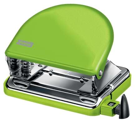 Petrus 52 WOW Taladro Perforador Clasico Metalico - Hasta 20 Hojas - Marcas de Formato - Facil Vaciado - Punzones 5.5mm - Color Verde