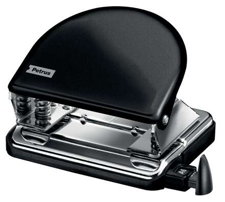 Petrus 52 WOW Taladro Perforador Clasico Metalico - Hasta 20 Hojas - Marcas de Formato - Facil Vaciado - Punzones 5.5mm - Color Negro Petrus 52 WOW Taladro Perforador Clasico Metalico - Hasta 20 Hojas - Marcas de Formato - Facil Vaciado - Punzones 5.5mm - Color Negro