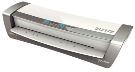 Leitz iLAM Office Pro A3 Plastificadora A3 - Calentamiento en 1min - Tiempo aprox. Plastificacion A4 40seg - Grosores de 80 a 175mic - Color Blanco/Plata
