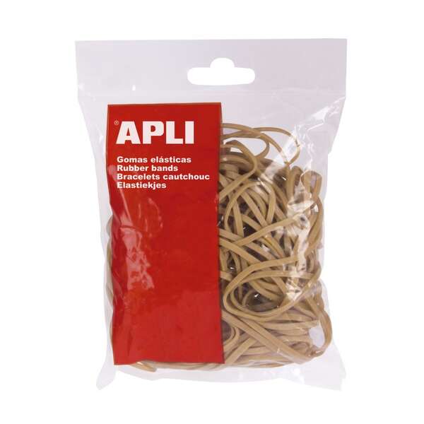 Apli Bolsa 100g de Gomas Elasticas 100 x 5 mm - 70% de Caucho Natural - Gran Elasticidad - Alta Calidad