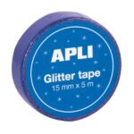 Apli Expositor con 60 Cintas Adhesivas Glitter Opacas 15 mm x 5 m - Facil de Cortar - Colores Surtidos - immagine 5